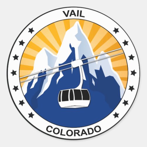 Vail Colorado Classic Round Sticker