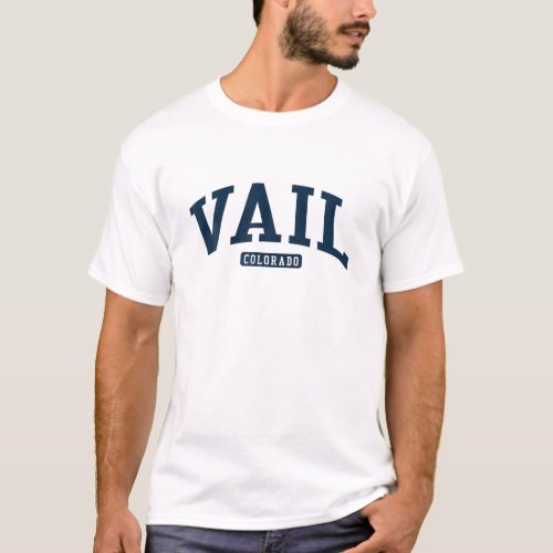 Vail Colorado CO College University Style Navy T_Shirt