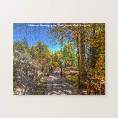 Vail Colorado Forest Park Christmas Greetings Jigsaw Puzzle