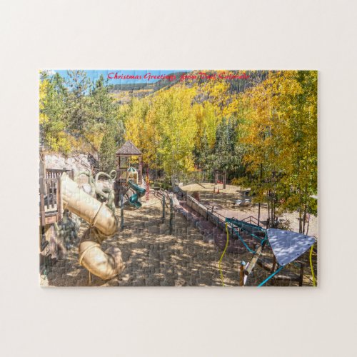 Vail Colorado Forest ParkChristmas Greetings Jigsaw Puzzle