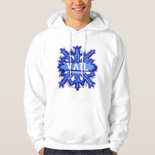 Vail Colorado guys winter snowflake hoodie