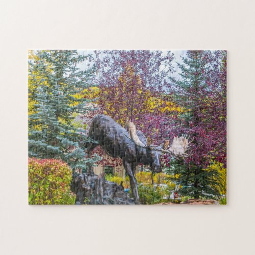 Vail Colorado Moose Statue Jigsaw Puzzle