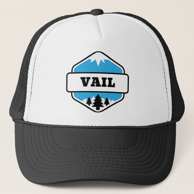 Vail, Colorado Mountain and Ski Trucker Hat (Front)