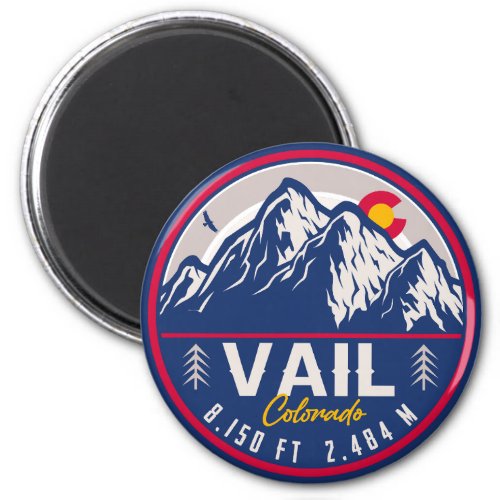 Vail Colorado Mountain Retro Sunset Souvenirs Magnet