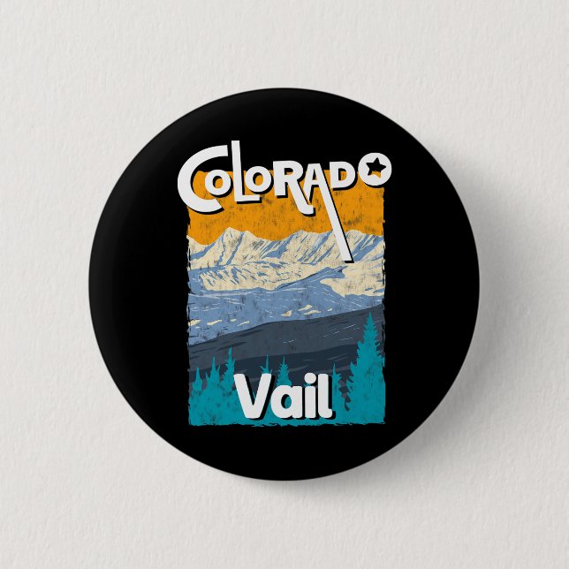 Vail Colorado Mountain State Rocky Mountains Tee S Button (Front)