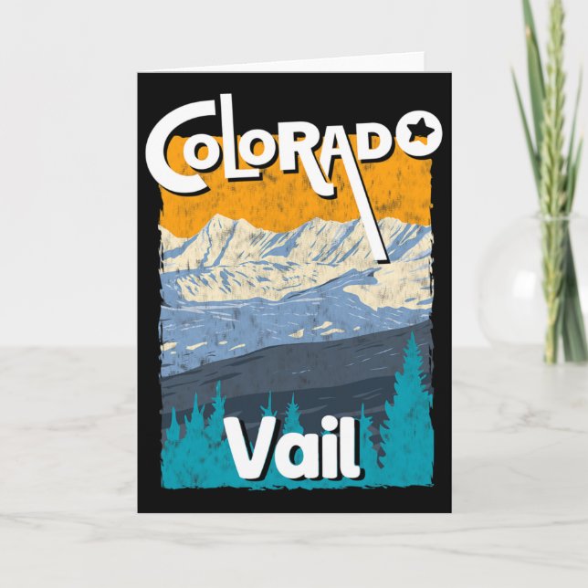 Vail Colorado Mountain State Rocky Mountains Tee S Card (Front)