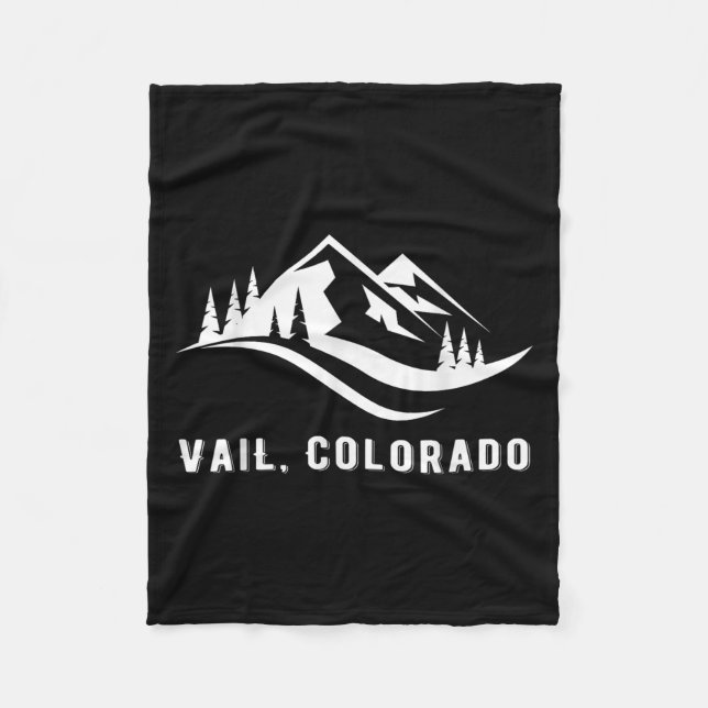 Vail Colorado Mountains Souvenir Memorabilia Winte Fleece Blanket (Front)