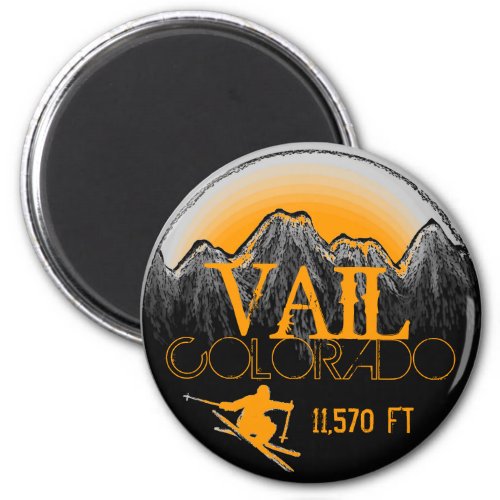 Vail Colorado orange ski mountain magnet