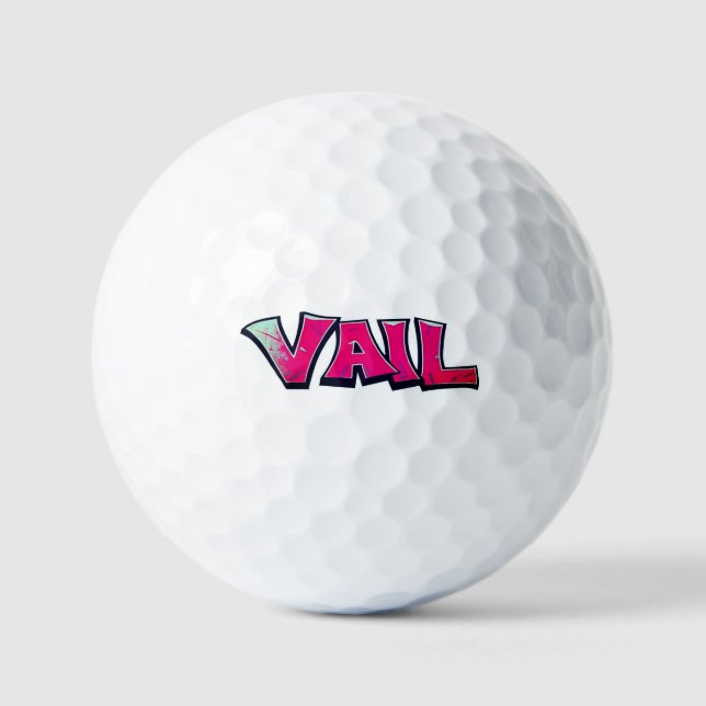 Vail Colorado pink graffiti golfing golf Balls (Front)