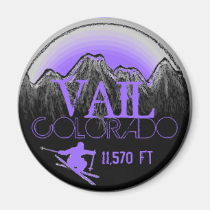 Vail Colorado purple ski mountain magnet