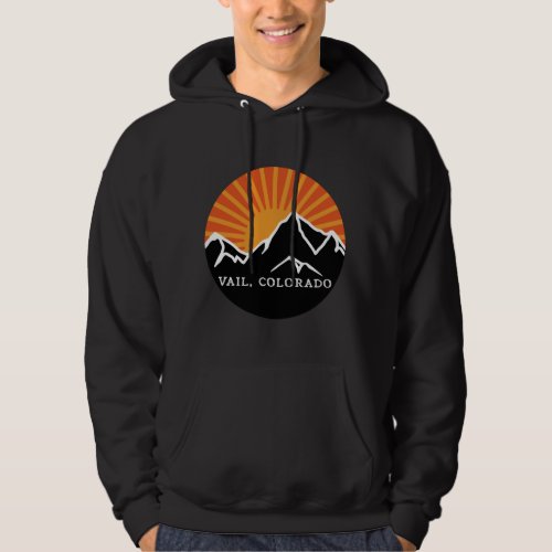 Vail Colorado Retro Sunset Vintage Sun Mountains S Hoodie