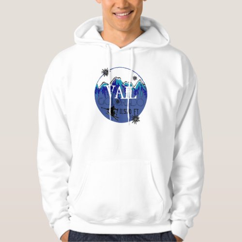 Vail Colorado ski blue elevation winter hoodie