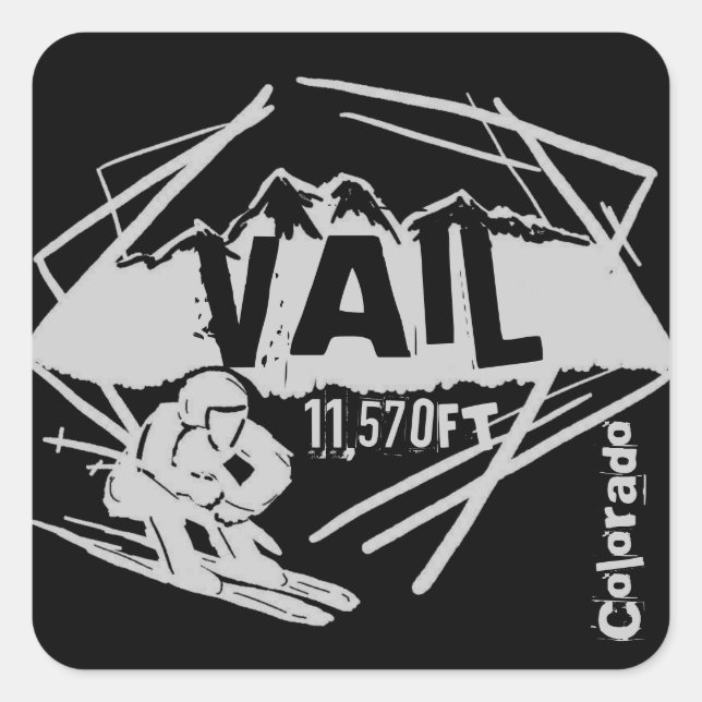 Vail Colorado ski elevation dark stickers (Front)