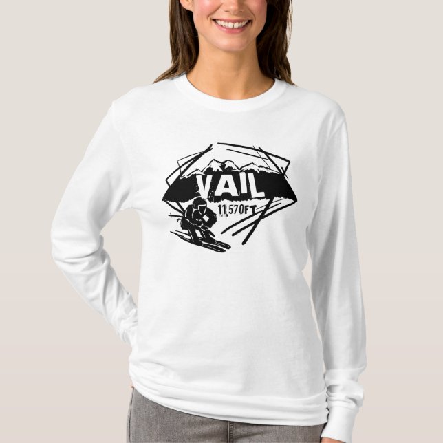 Vail Colorado ski elevation hoodie T-Shirt (Front)