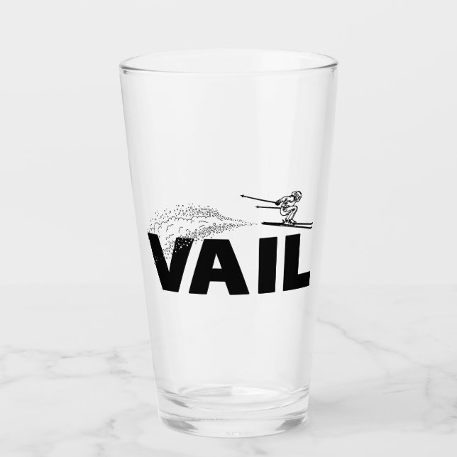 Vail Colorado Ski Jumper Glass (Front)