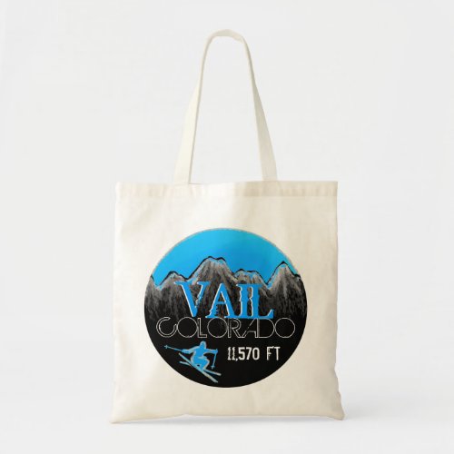 Vail Colorado ski mountain canvas reusable bag