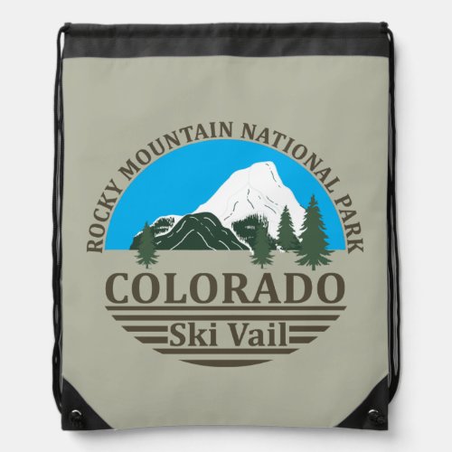 Vail colorado ski resort vintage drawstring bag