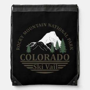 Vail Colorado ski resort vintage Drawstring Bag