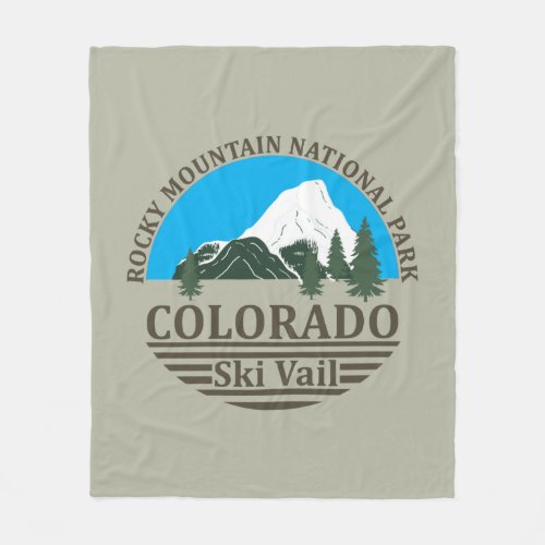 Vail colorado ski resort vintage fleece blanket