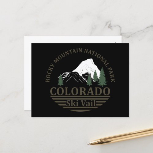 Vail Colorado ski resort vintage Holiday Postcard