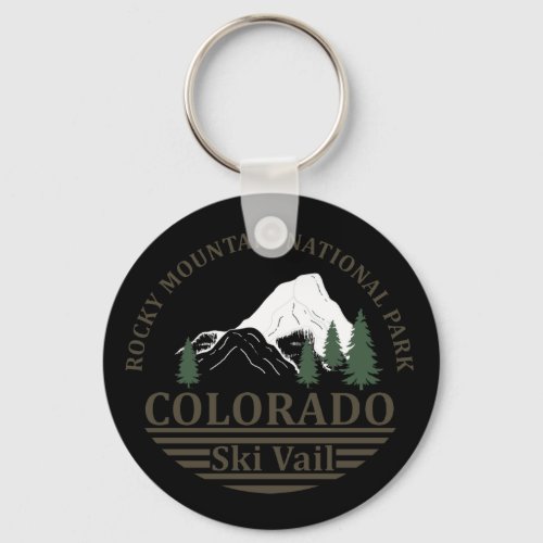 Vail Colorado ski resort vintage Keychain