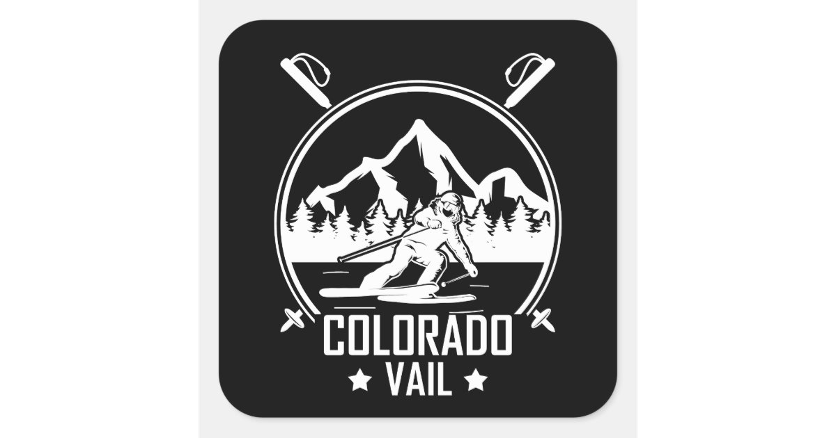 Vail Colorado Ski Square Sticker | Zazzle
