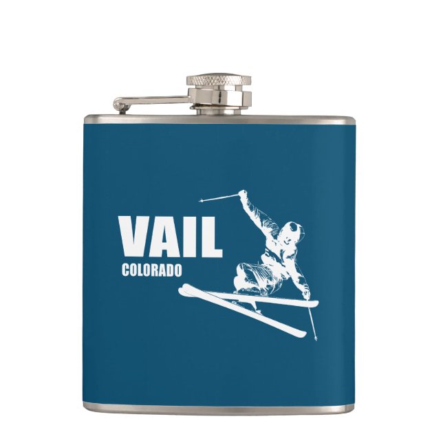 Vail Colorado Skier Flask (Front)