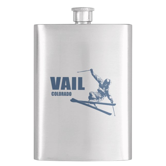 Vail Colorado Skier Flask (Front)
