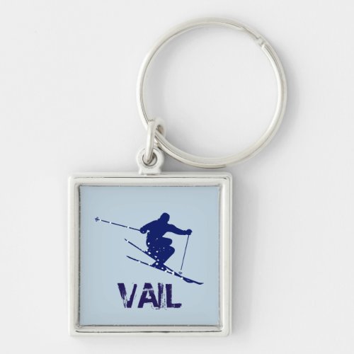 Vail Colorado Skier Keychain