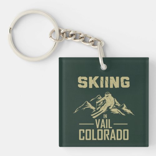 Vail Colorado Skier Keychain