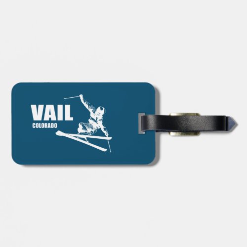 Vail Colorado Skier Luggage Tag