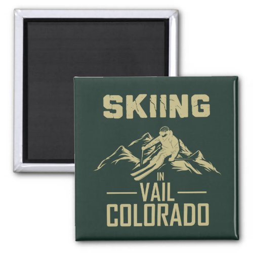 Vail Colorado Skier Magnet