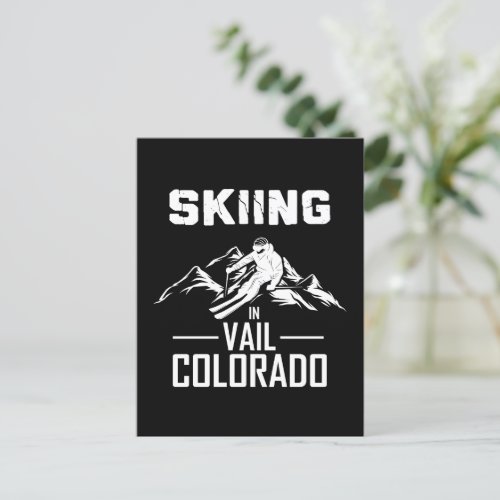 Vail Colorado Skier Postcard