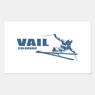 Vail Colorado Skier Rectangular Sticker