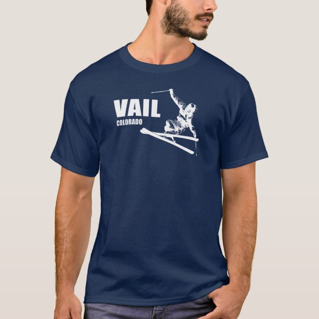 Vail Colorado Skier T-Shirt (Front)