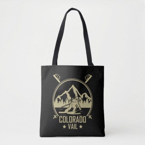 Vail Colorado Skier Tote Bag