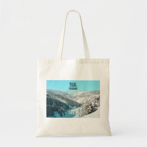 Vail Colorado Snow Mountains Vintage Tote Bag