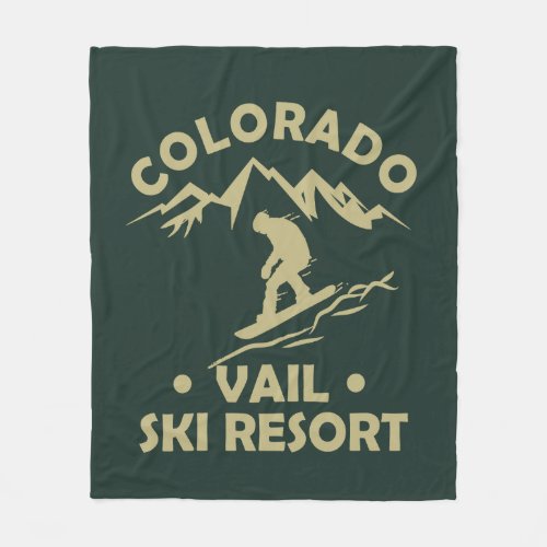 Vail Colorado snowboarder Fleece Blanket