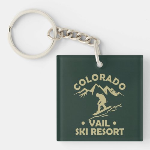 Vail Colorado snowboarder Keychain