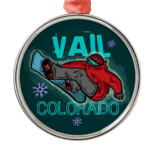 Vail Colorado snowboarder ornament