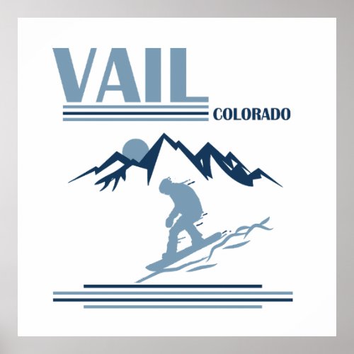 Vail Colorado snowboarder Poster