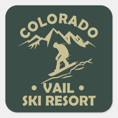 Vail Colorado snowboarder Square Sticker