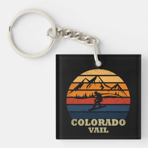 Vail Colorado snowboarder vintage Keychain