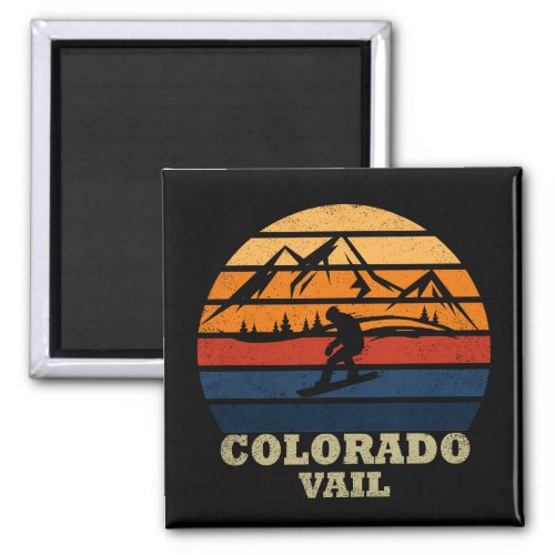 Vail Colorado snowboarder vintage Magnet