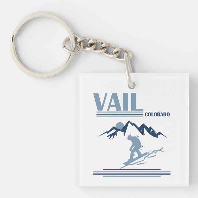 Vail Colorado snowboarding Keychain (Front)
