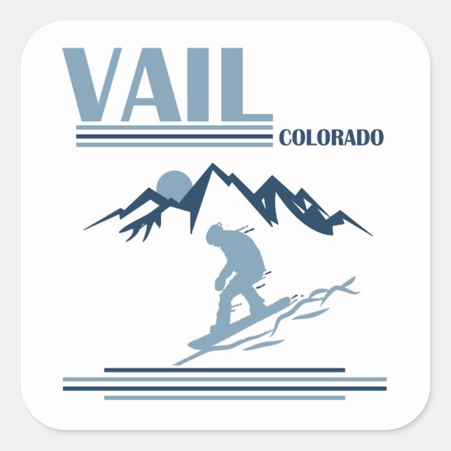 Vail Colorado snowboarding Square Sticker (Front)