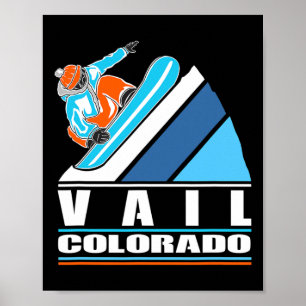 Vail Colorado - Vintage Snowboarder  Poster