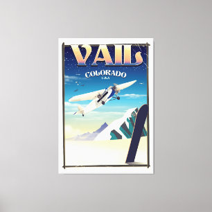 Vail Colorado vintage travel poster Canvas Print