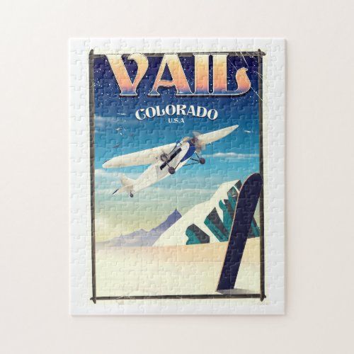 Vail Colorado vintage travel poster Jigsaw Puzzle