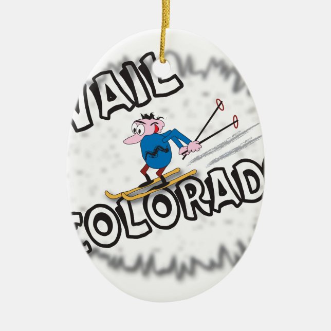 Vail Colorado - with Clive Ceramic Ornament (Front)
